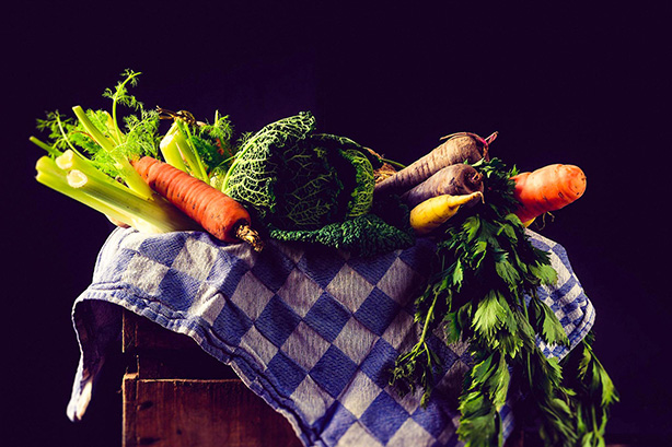 Couple of vegetables on a basket